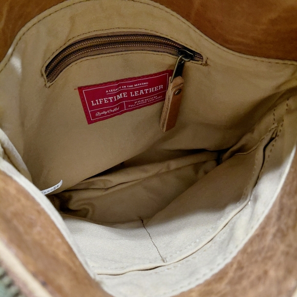 LIFETIME LEATHER CROSSBODY BAG new - Picture 5 of 9